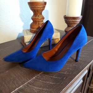 Christian Siriano Blue Suede Pumps